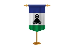 Lesotho Flag Illustration with Stand flag
