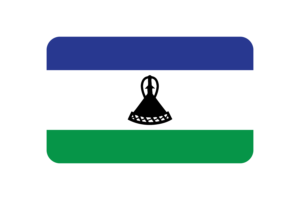 Lesotho Flag Triangle Rounded Shape flag