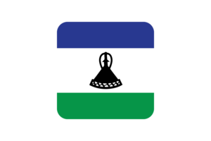 Lesotho Flag Square Rounded Shape flag