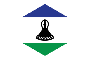 Lesotho Flag Hexagon Shape flag