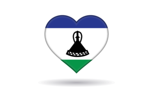 Love of Lesotho Heart Shape flag