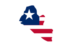 Liberia Map with Flag flag