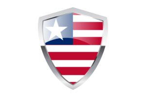 Liberia Flag with Pointed Triangular Shield flag