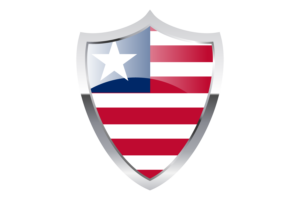 Liberia Flag with Medieval Heater Shield flag