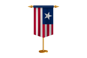Liberia Flag Illustration with Stand flag