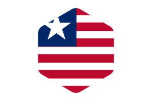 Liberia Flag Rounded Hexagon Shape flag