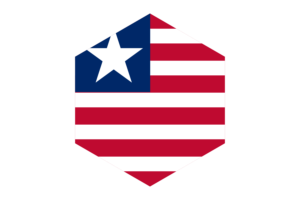 Liberia Flag Hexagon Shape flag