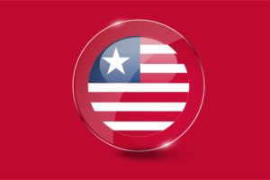 Liberia Flag Glossy Round Button flag