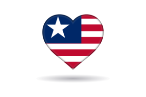 Love of Liberia Heart Shape flag
