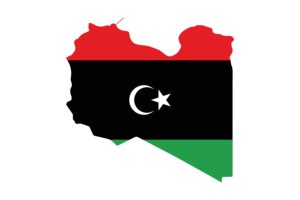 Libya Map with Flag flag