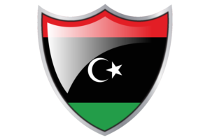Shield with Flag of Libya flag