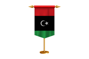 Libya Flag Illustration with Stand flag