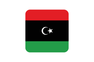 Libya Flag Square Rounded Shape flag