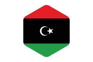 Libya Flag Rounded Hexagon Shape flag