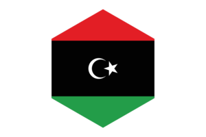 Libya Flag Hexagon Shape flag