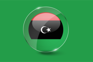 Libya Flag Glossy Round Button flag