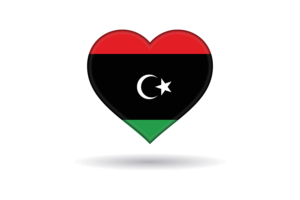 Love of Libya Heart Shape flag
