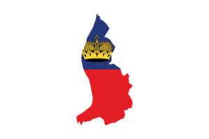Liechtenstein Map with Flag flag
