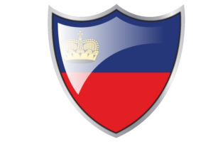 Shield with Flag of Liechtenstein flag
