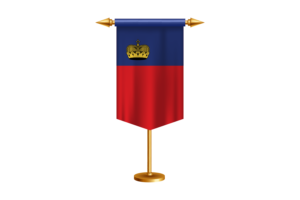 Liechtenstein Flag Illustration with Stand flag