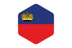 Liechtenstein Flag Rounded Hexagon Shape flag