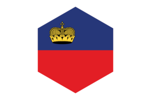 Liechtenstein Flag Hexagon Shape flag