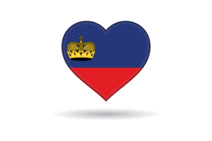 Love of Liechtenstein Heart Shape flag