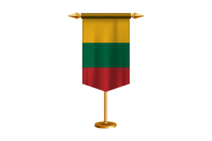 Lithuania Flag Illustration with Stand flag