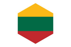 Lithuania Flag Hexagon Shape flag