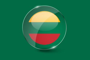 Lithuania Flag Glossy Round Button flag