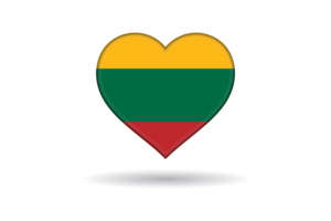 Love of Lithuania Heart Shape flag