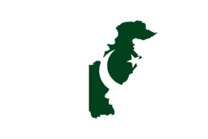 Pakistan Map with Flag flag