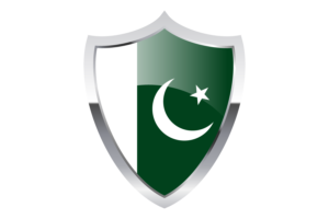 Pakistan Flag with Medieval Heater Shield flag