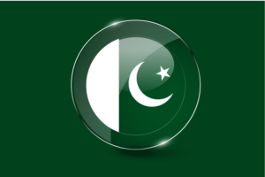 Pakistan Flag Glossy Round Button flag
