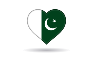Love of Pakistan Heart Shape flag