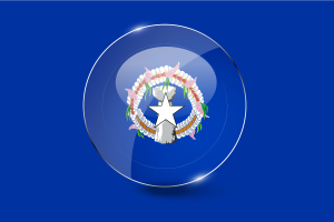 Bouton rond brillant du drapeau des Mariannes du Nord flag