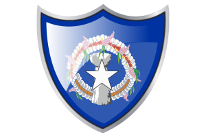 Écu avec le drapeau des Mariannes du Nord flag