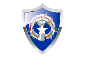 Drapeau des Mariannes du Nord avec écu médiéval flag