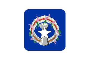 Drapeau des Mariannes du Nord forme carrée arrondie flag