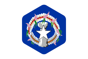 Drapeau des Mariannes du Nord forme hexagonale arrondie flag