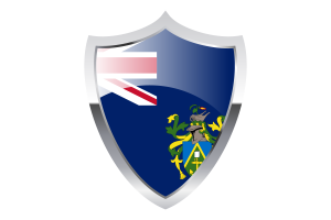 Pitcairn Islands Flag with Medieval Heater Shield flag