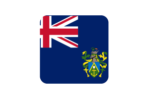 Pitcairn Islands Flag Square Rounded Shape flag