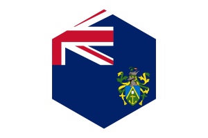 Pitcairn Islands Flag Hexagon Shape flag