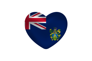 Love of Pitcairn Islands Heart Shape flag