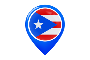 Puerto Rico Flag Map Pin Icon flag