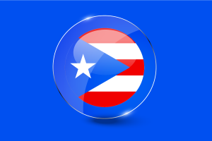 Puerto Rico Flag Glossy Round Button flag