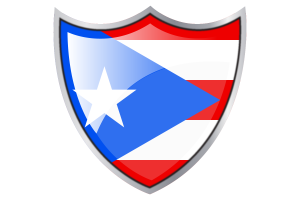Shield with Flag of Puerto Rico flag