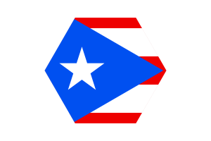 Puerto Rico Flag Triangle Rounded Shape flag