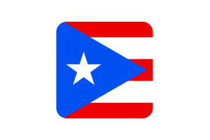 Puerto Rico Flag Square Rounded Shape flag