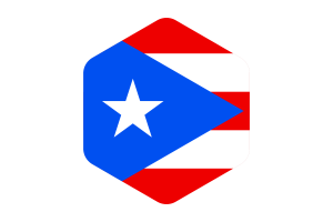 Puerto Rico Flag Rounded Hexagon Shape flag